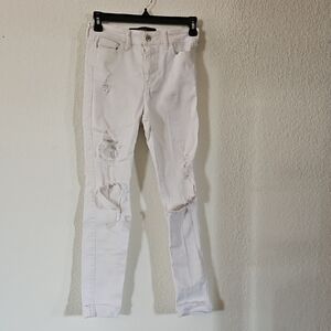Hollister White Distressed Skinny Jeans